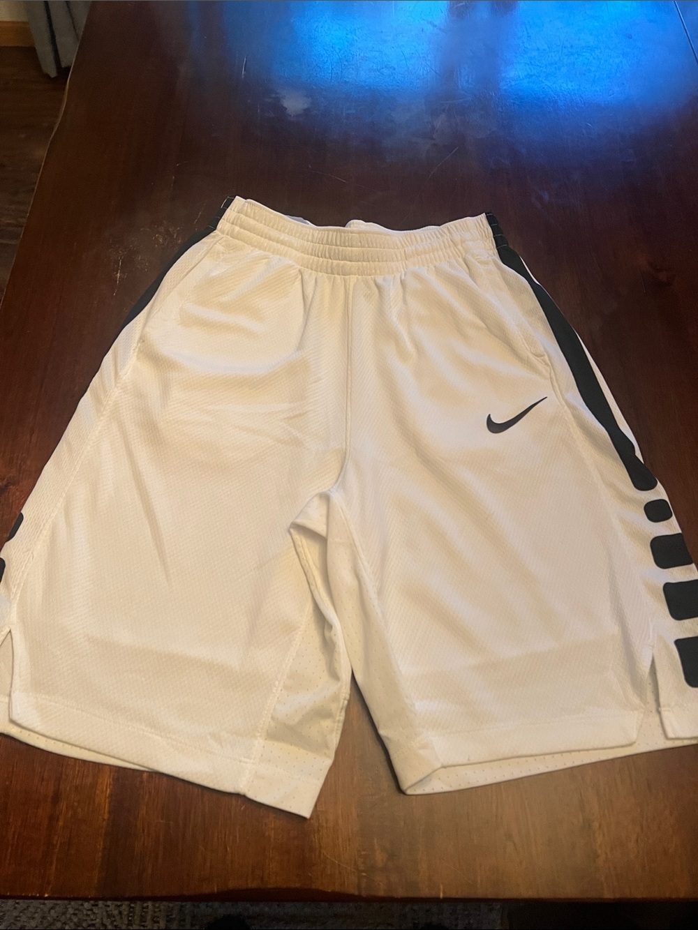 Nike Men’s White Athletic Shorts with Black Details